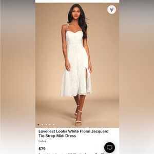 Loveliest Looks White Floral Jacquard
Tie-Strap Midi Dress - Lulus